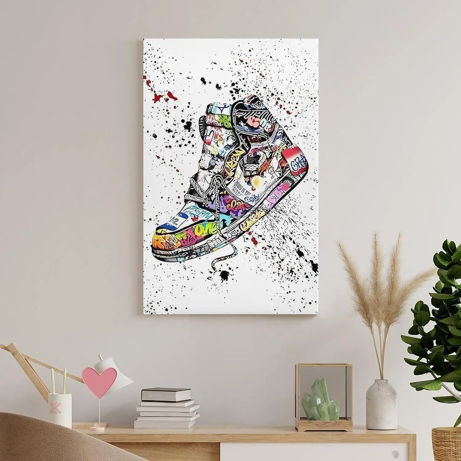 itiyjpe Graffiti Sneaker Pictures Street Art Canvas Wall Art Poster For Room Aesthetic And Decor Poster For Office Decor Living Room Bedroom 20x30inch(50x75cm)