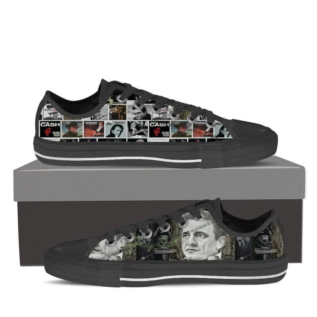 johnny cash black ladies low cut sneakers