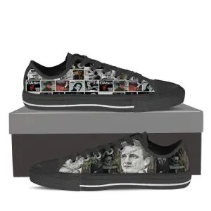 johnny cash black ladies low cut sneakers