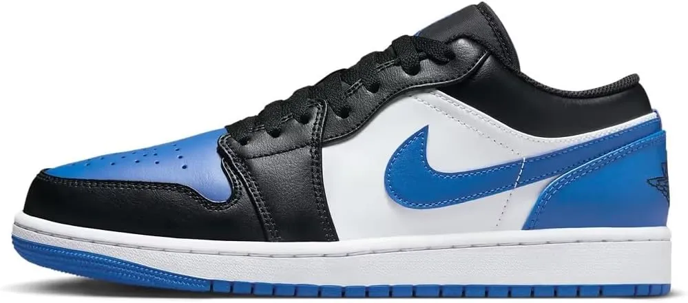 Jordan Men's Air 1 Low White/Royal Blue-Black-White (553558 140) - 13