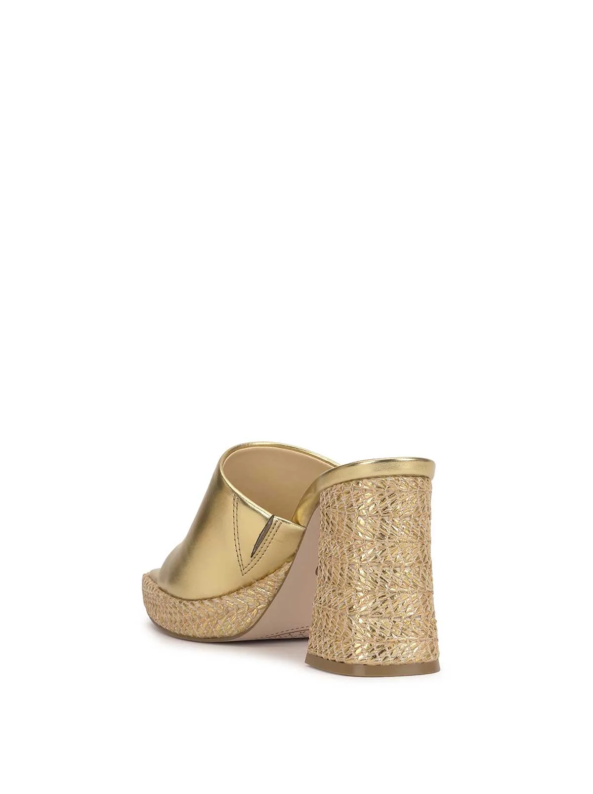 Kashet Mule Platform Sandal in Gold
