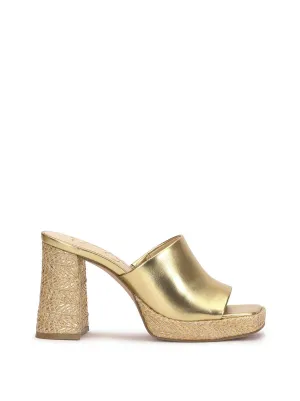 Kashet Mule Platform Sandal in Gold
