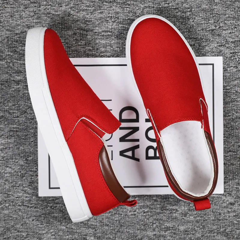Korean Style Canvas Shoes Men Flats Shoes Loafer Size 46 47