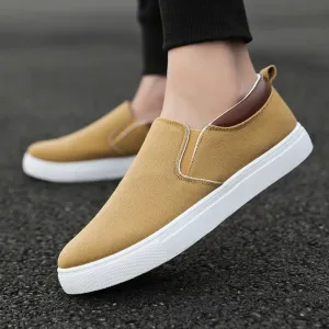Korean Style Canvas Shoes Men Flats Shoes Loafer Size 46 47