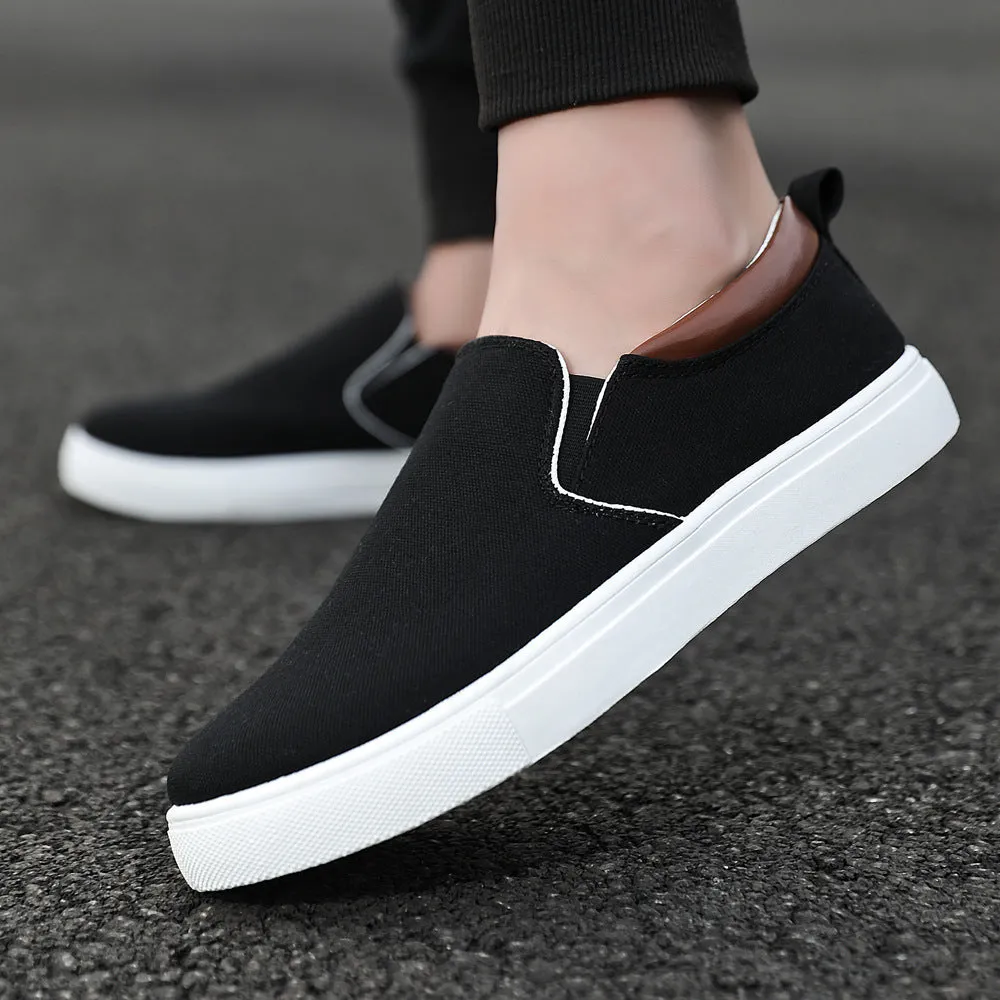Korean Style Canvas Shoes Men Flats Shoes Loafer Size 46 47