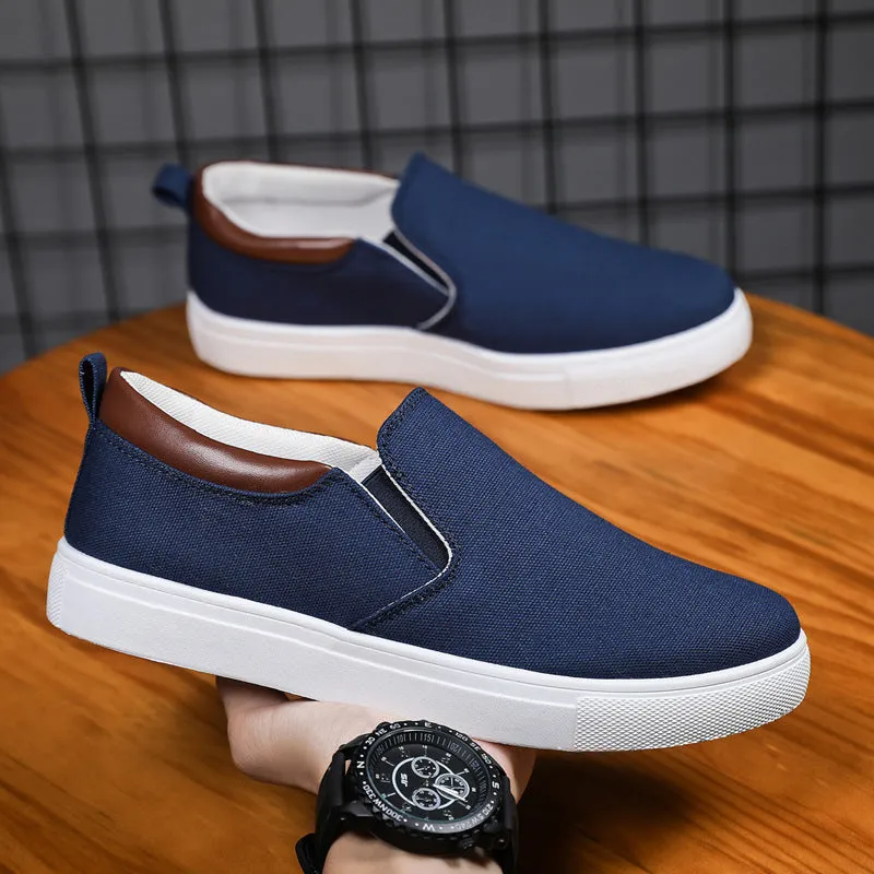 Korean Style Canvas Shoes Men Flats Shoes Loafer Size 46 47