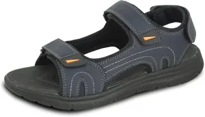 KOZI Men Classic Casual Sandal River Sandal SPORTSMAN Open Toe Adjustable Hook-and-Loop Strap Black Coffee Navy