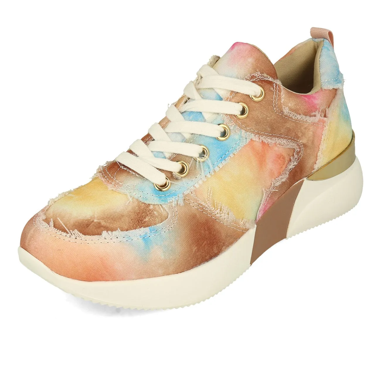 La Strada 2001068 Damen Sneaker Beige Multi Canvas