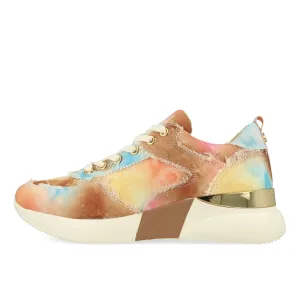 La Strada 2001068 Damen Sneaker Beige Multi Canvas