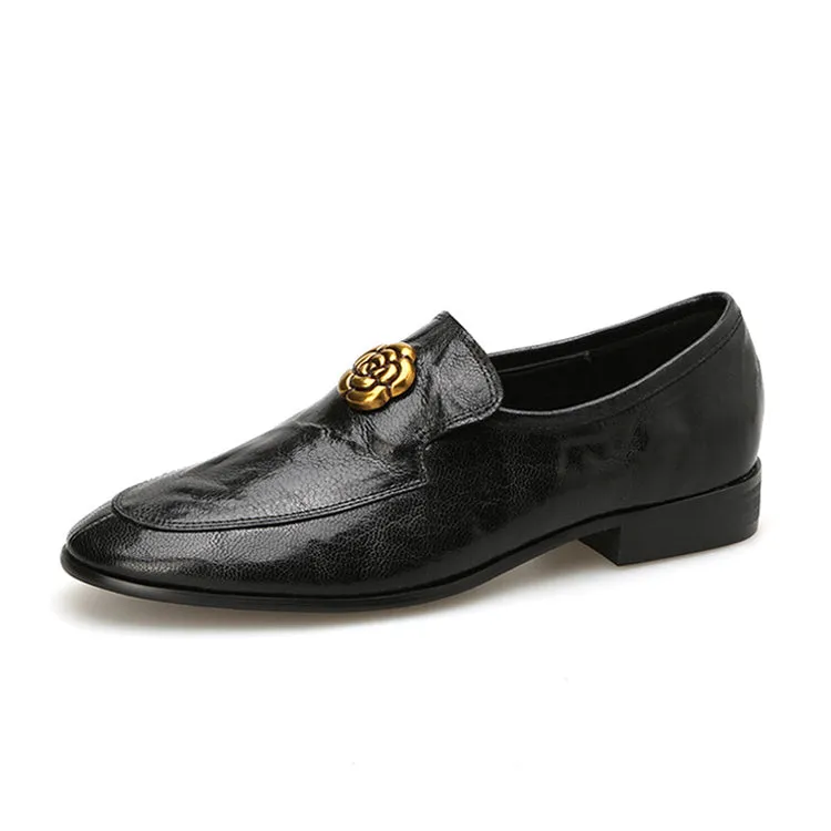 Ladies Round Toe Genuine Leather Flat Loafers