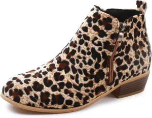 Ladmiple Ankle Boots For Women Low Heel Wide Width Chunky Block Heel Fall Winter Short Booties Cowboy Cowgirl Western Shoes