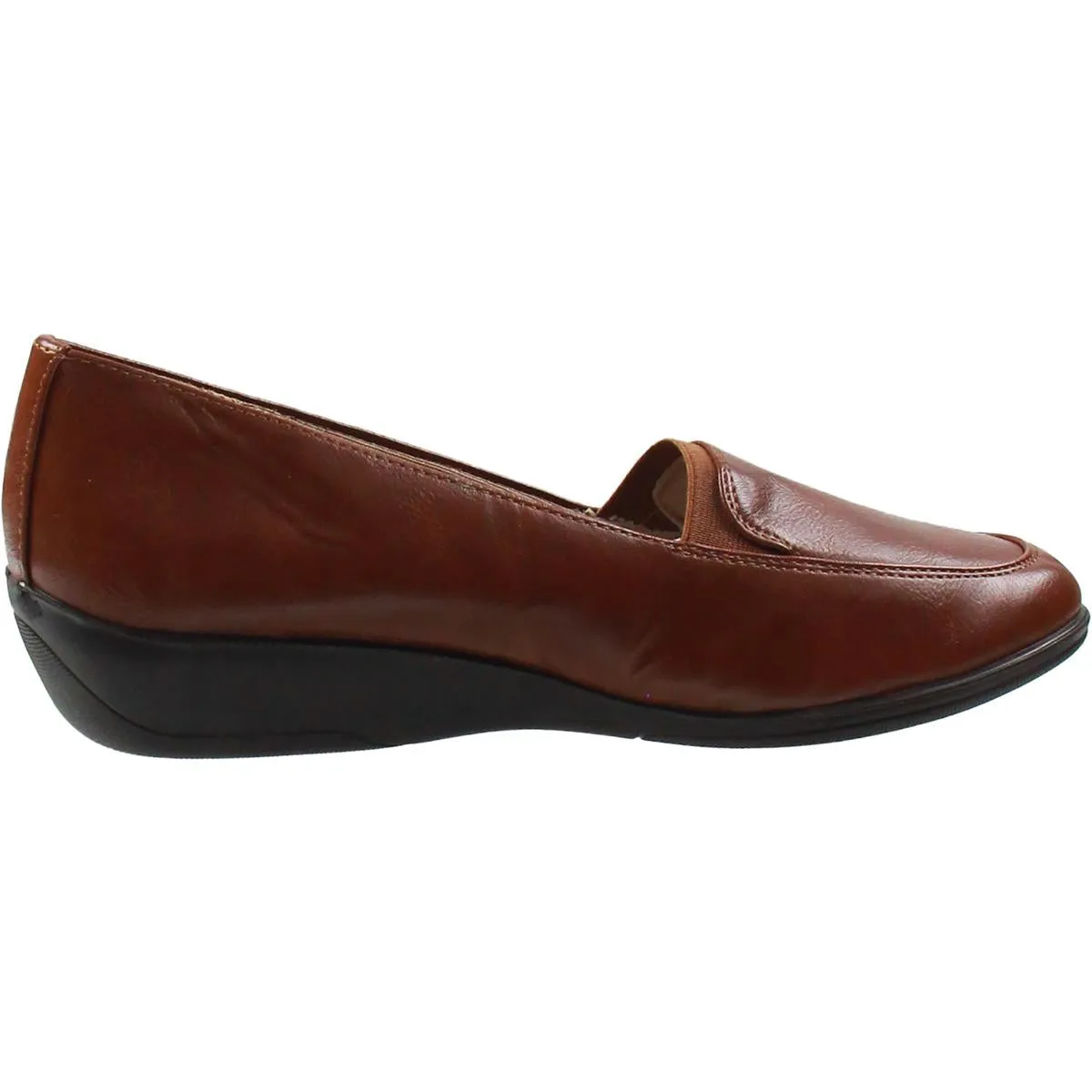 LifeStride Womens Ida Stretch Faux Leather Loafer Heels