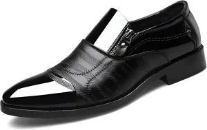 lilaBelle]Stylish Men's Business Casual Shoes - 【Comfortable】 Slip-On Loafers with Pointed Toe Design for Work and Leisure - for Office and Evening Outings Black
