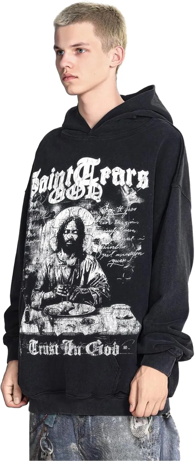 Lucky I See Ghosts Hoodie KY West Hoodie Men's Vintage Graphic Hip Hop Pullover Heavyweight Hoodies