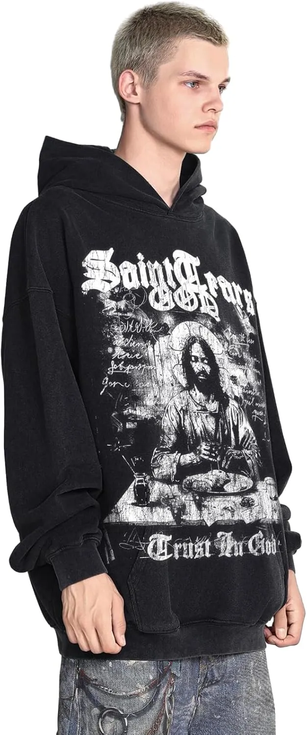 Lucky I See Ghosts Hoodie KY West Hoodie Men's Vintage Graphic Hip Hop Pullover Heavyweight Hoodies