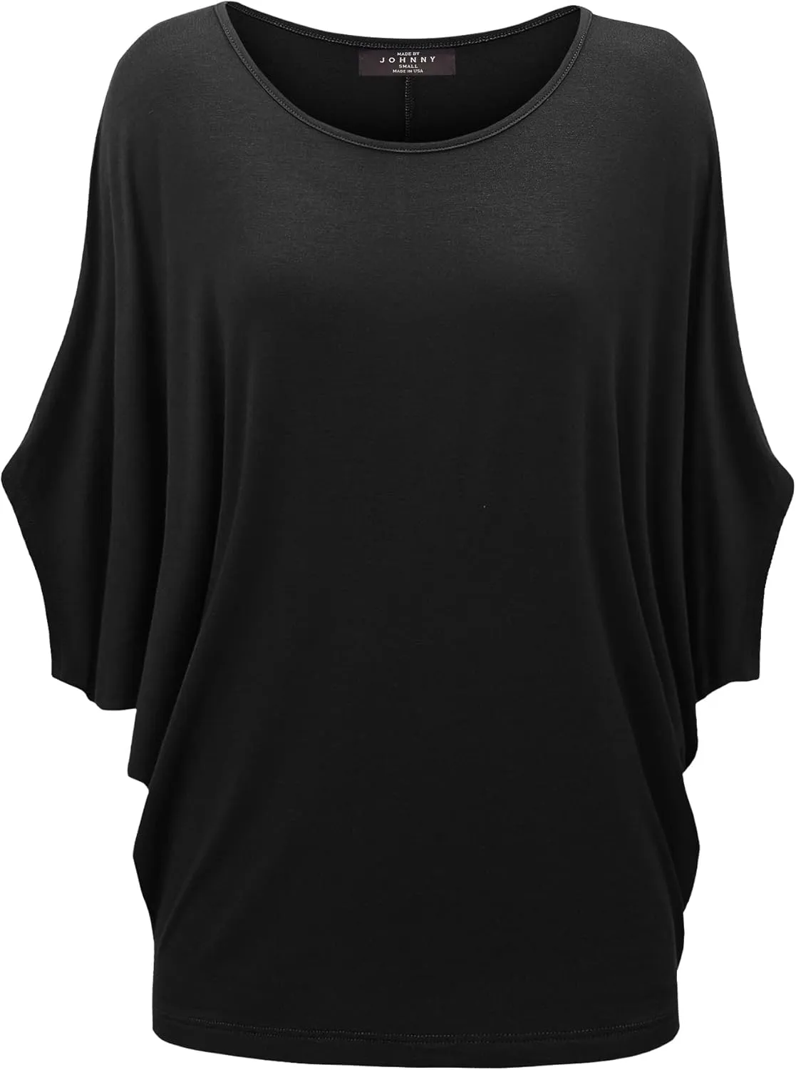 Made By Johnny Women's Scoop Neck Half Sleeve Batwing Dolman Top - Plus Size