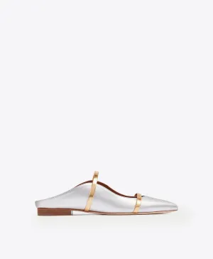 Maureen Silver & Gold Leather Flat Mules