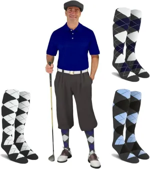 Mens Albatross Golf Outfit - Golf Cap, 3 Argyle Socks