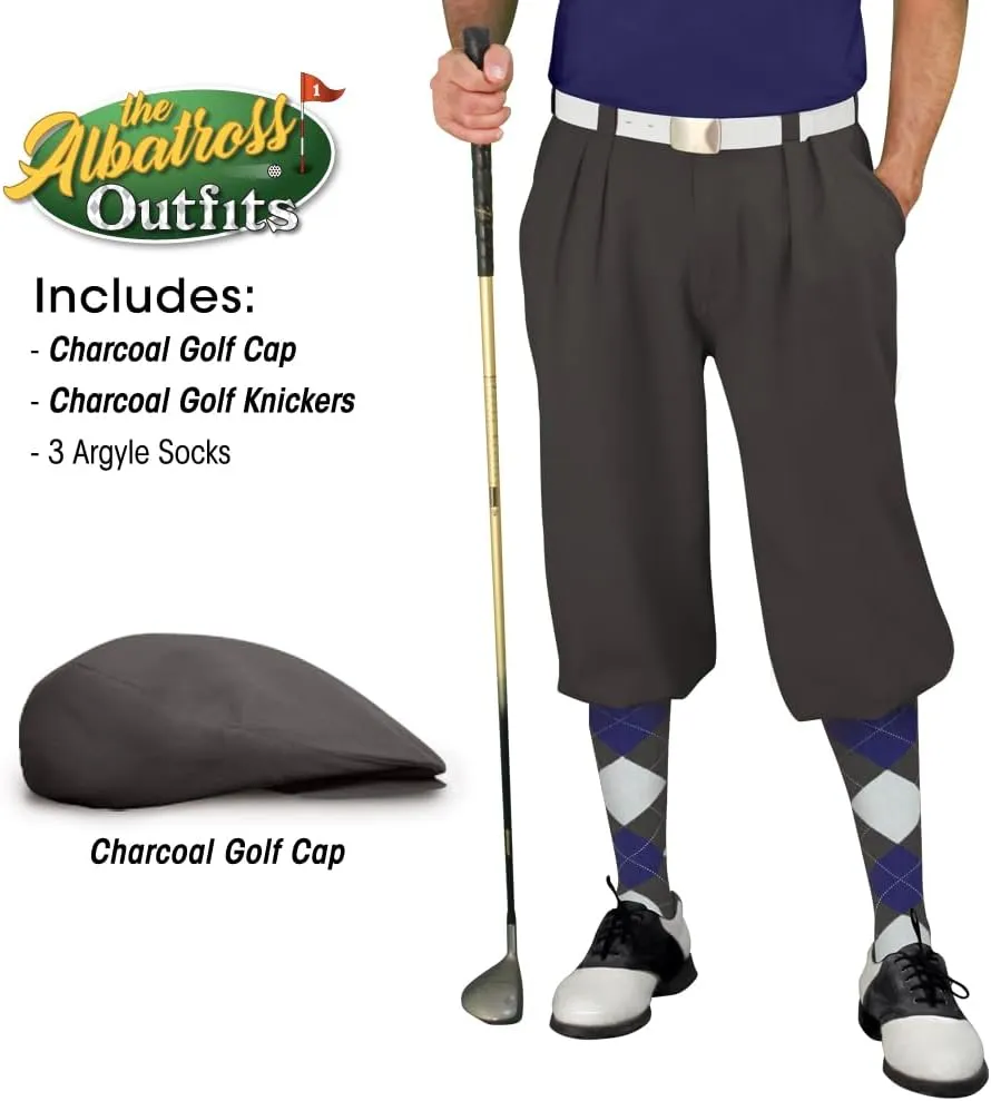 Mens Albatross Golf Outfit - Golf Cap, 3 Argyle Socks