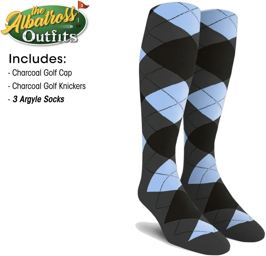 Mens Albatross Golf Outfit - Golf Cap, 3 Argyle Socks