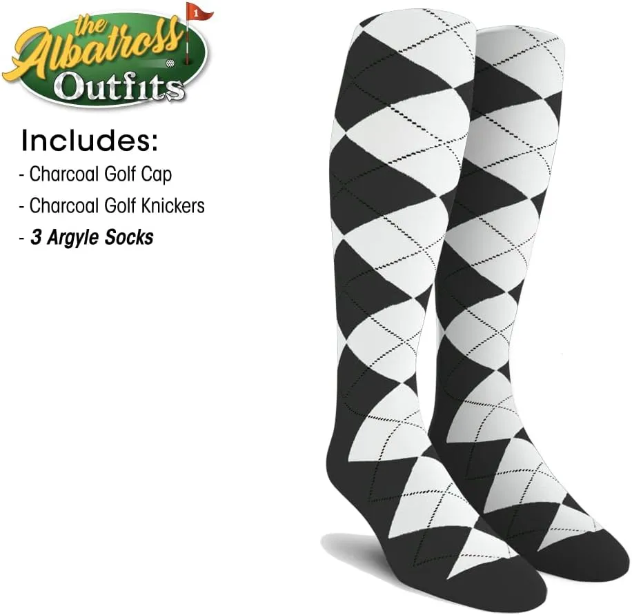 Mens Albatross Golf Outfit - Golf Cap, 3 Argyle Socks