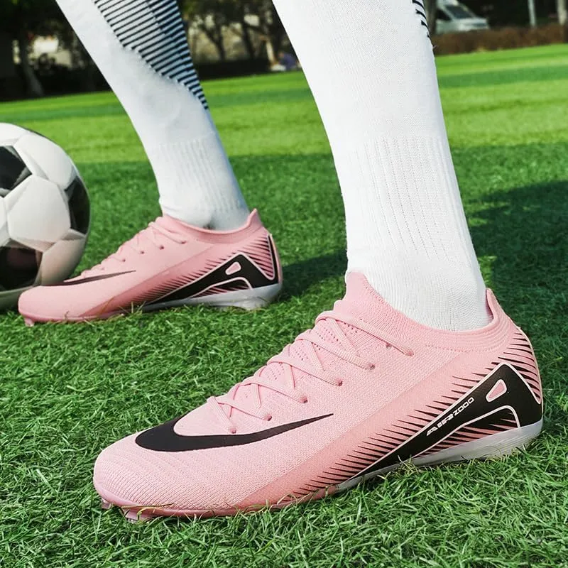 Men's Soccer Shoes Football Cleats Low-Tops Lace-Up Non-Slip Spikes Indoor Outdoor Sports Athletic Baseball Lacrosse Sneaker