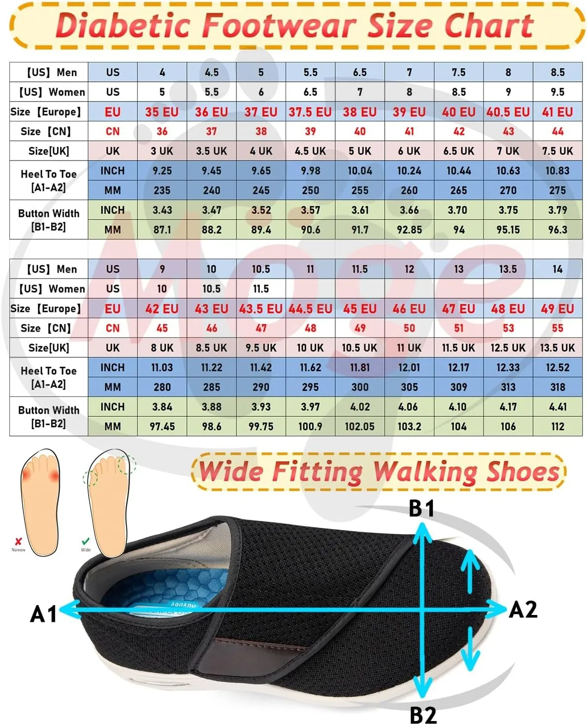 Mens Walking Shoes Slip-on Trainers Men's Arch Fit-Athletic Slip-on Casual Loafer Walking Shoe Sneaker with 3 Pairs Insoles Replacement for Elderly Swollen Feet