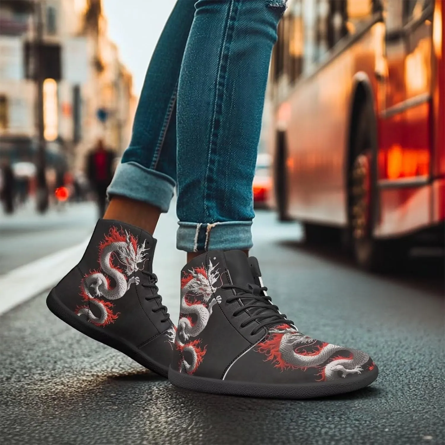 Mens Wide Barefoot Shoes Lightweight Non Slip Walking Shoe Zero Drop High Top Casual Flat Sneakers for Travel Work Size 5-14