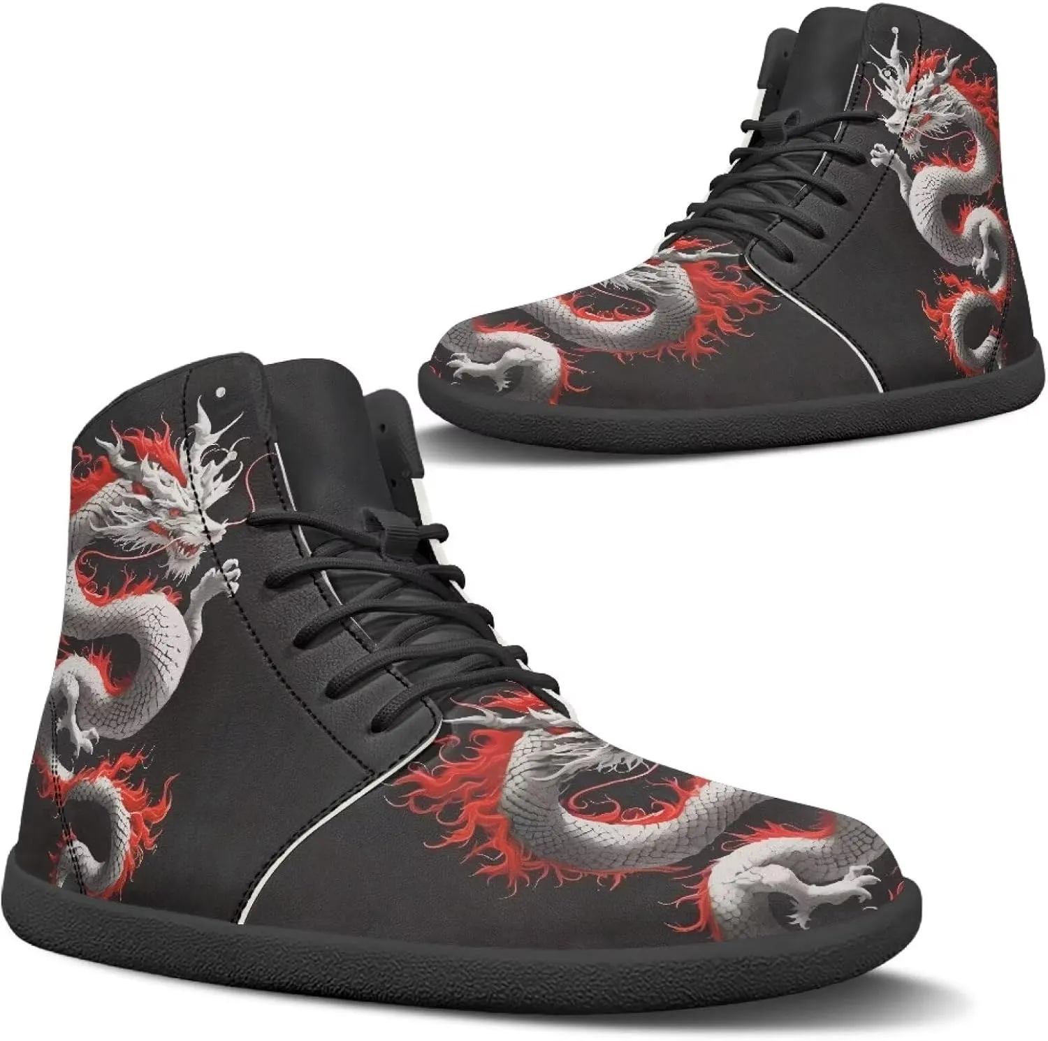Mens Wide Barefoot Shoes Lightweight Non Slip Walking Shoe Zero Drop High Top Casual Flat Sneakers for Travel Work Size 5-14