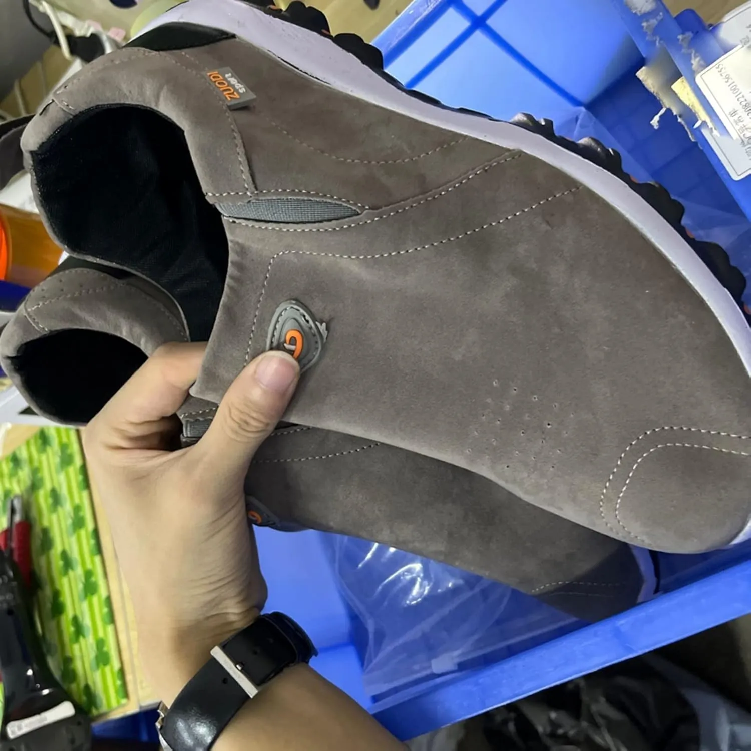 Men's Wide Hiking Shoes Slip on Loafers Trekking Trails Sneakers Waterproof Walking Shoes with Arch Support
