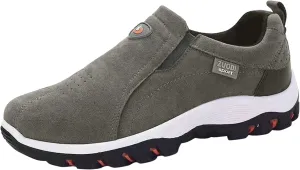 Men's Wide Hiking Shoes Slip on Loafers Trekking Trails Sneakers Waterproof Walking Shoes with Arch Support