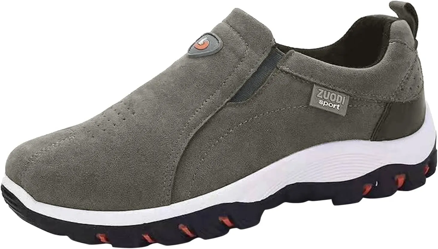 Men's Wide Hiking Shoes Slip on Loafers Trekking Trails Sneakers Waterproof Walking Shoes with Arch Support