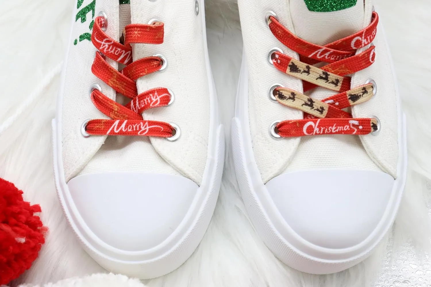 Merry Christmas Sneakers Personalized | Family X-Mas Gift ELF | Felices Fiestas Tennis | Happy Holiday Shoes | Casual Lace Up Canvas ELF (8)