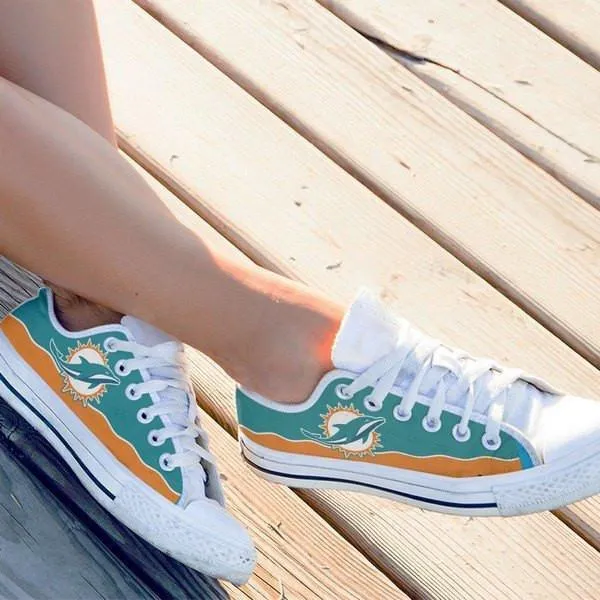 miami dolphins ladies low cut sneakers