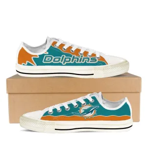 miami dolphins ladies low cut sneakers