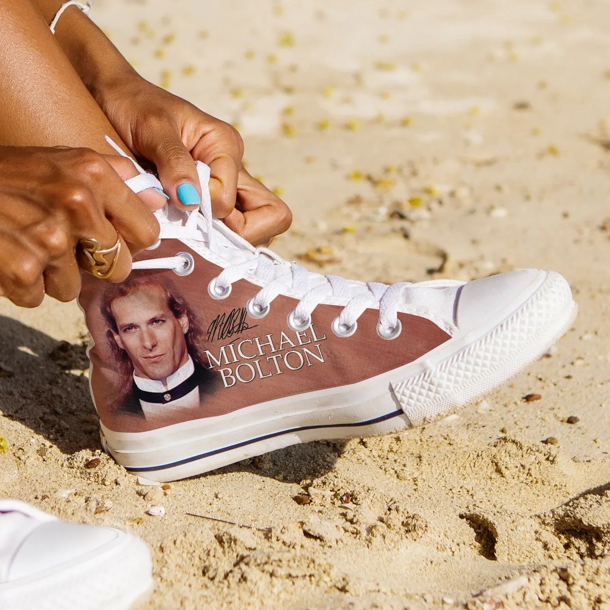 michael bolton ladies high top sneakers