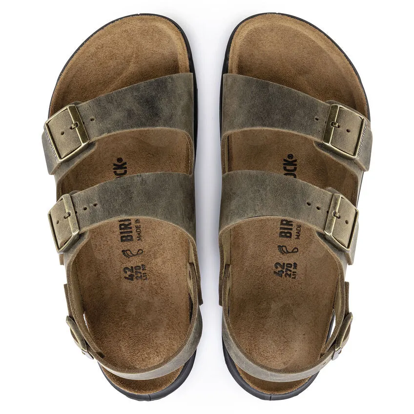 Milano Rugged Faded Khaki Oiled Leather