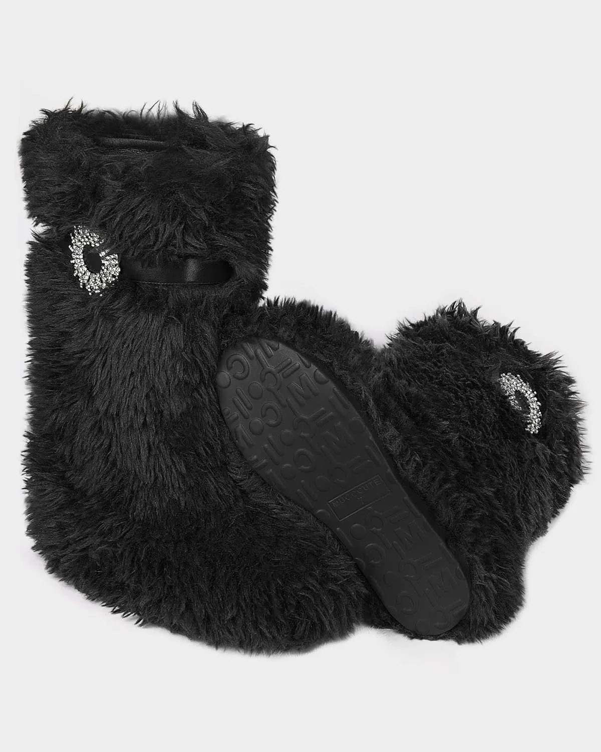 MUCCCUTE Faux Fur Boots for Women 2024 Furry Fluffy Boots Mid-Calf Snow Winter Boots Round Toe Comfy Plush Warm Indoor Outdoor Flat Heel Fashion Y2K Boot