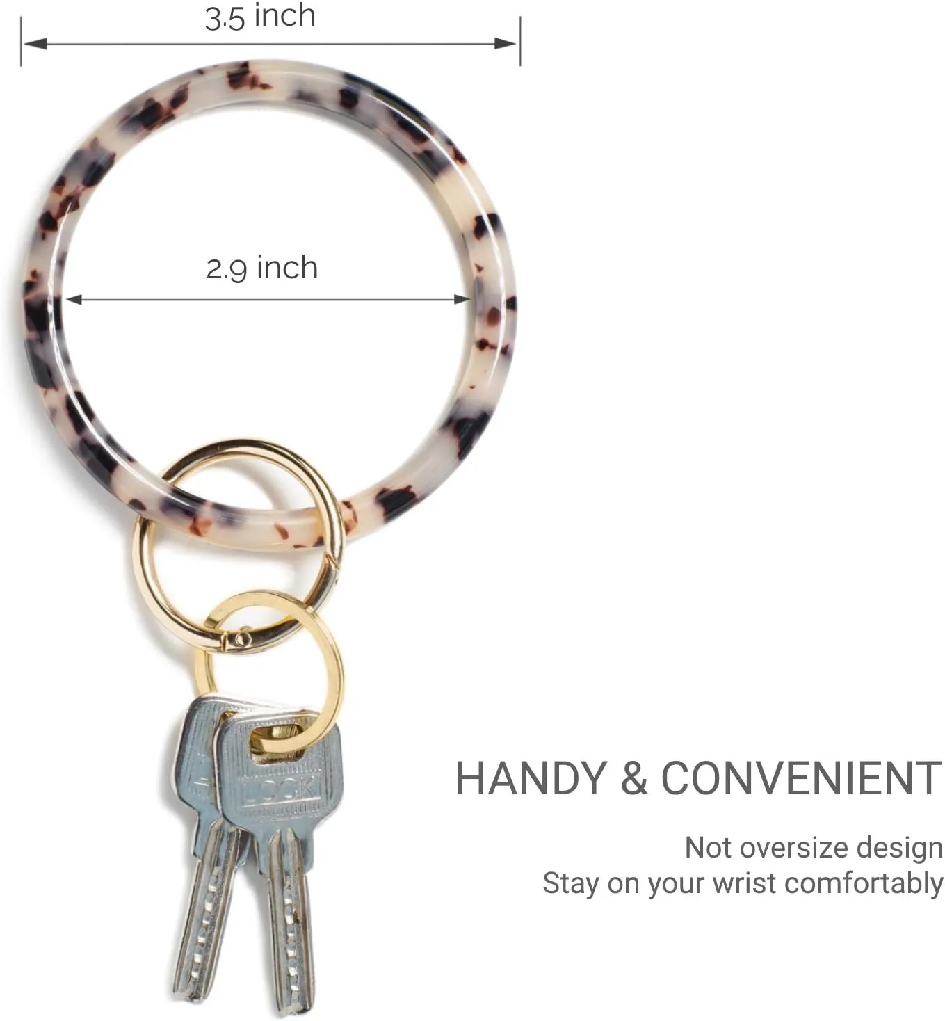 Mymazn Key Ring Bracelet Wristlet Keychain Bangle Keyring for Women, Acetate Round Key Chain