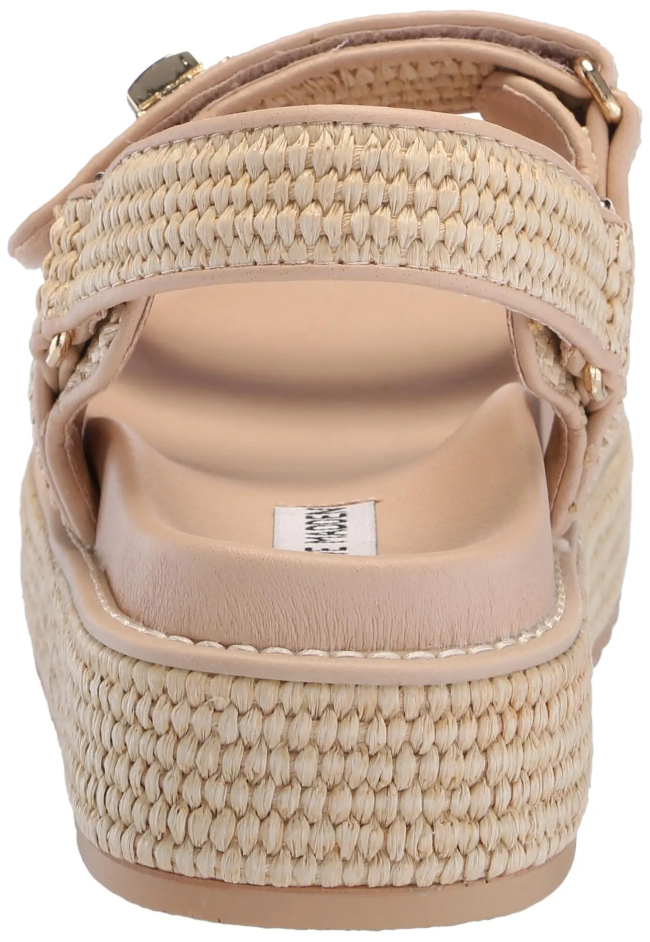 Natural Madden Bigmona Raffia Worldwide availability Sandals Buckle Long-term Open Steve Fashion Toe Platform