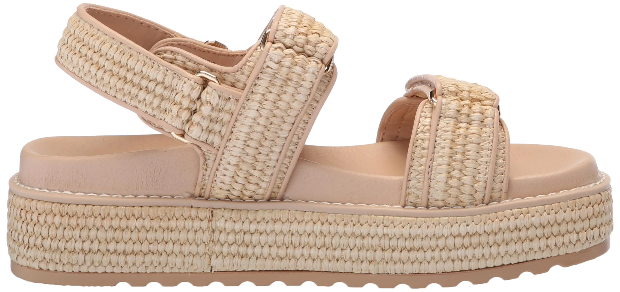 Natural Madden Bigmona Raffia Worldwide availability Sandals Buckle Long-term Open Steve Fashion Toe Platform