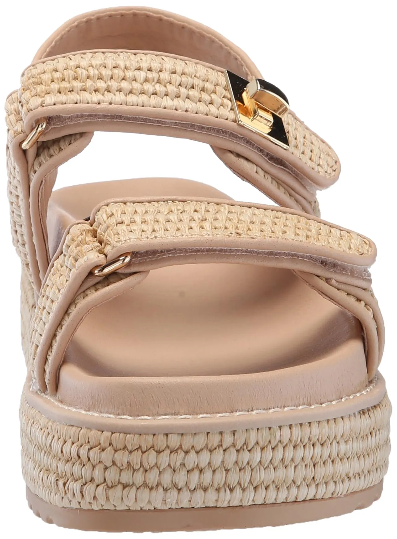Natural Madden Bigmona Raffia Worldwide availability Sandals Buckle Long-term Open Steve Fashion Toe Platform