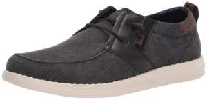 Nunn Bush Men's Brewski Moc Toe Slip-on Canvas Knit Loafer with Elastic Bungee, Dark Gray, 10.5