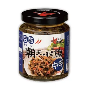 Old Mule Brand Black Bean Fermented Small Skyward Fish - Medium Spicy 240g