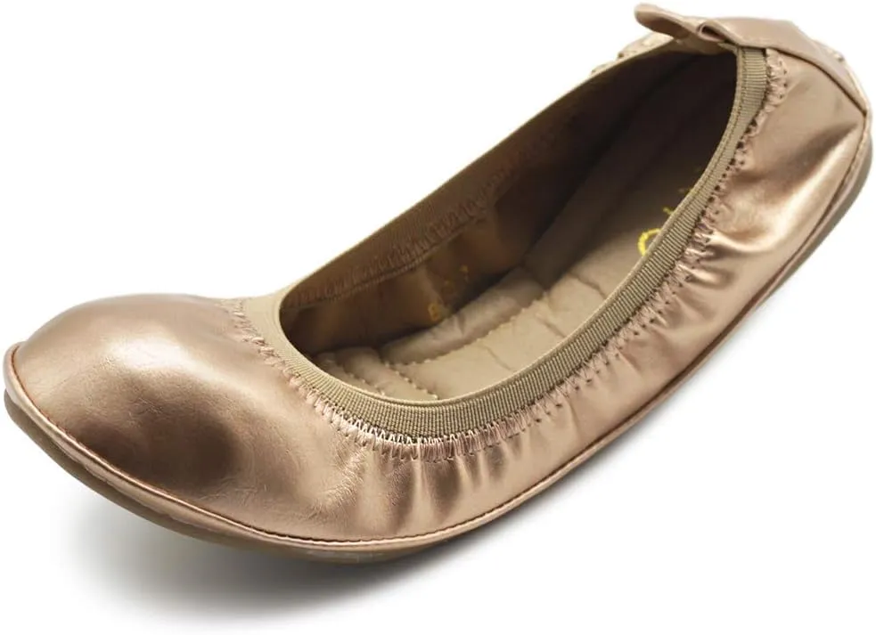 Ollio Women's Shoe Collar Shoe Pull Tab Comfort Ballet Flat
