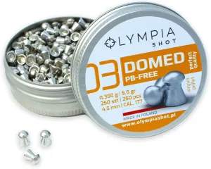 Olympia Shot Air Gun Pellets | .177 Caliber, .22 Caliber, .25 Caliber | Domed, Pointed, Flat Wadcutter Heads | Various Weights for Target Shooting, Hunting, Competition, and Training | 150-500 Count