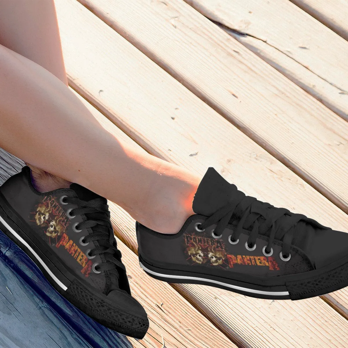 pantera band ladies low cut sneakers