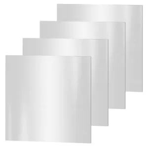 PGCOKO 4PACK 304 Stainless Steel Sheets, 8'' x 8'' x 1/32'' (0.031'') Inch Stainless Steel Plates 20 Gauge(0.8MM) Stainless Steel Shim Plates Metal Sheets for Kitchen DIY Craft Making