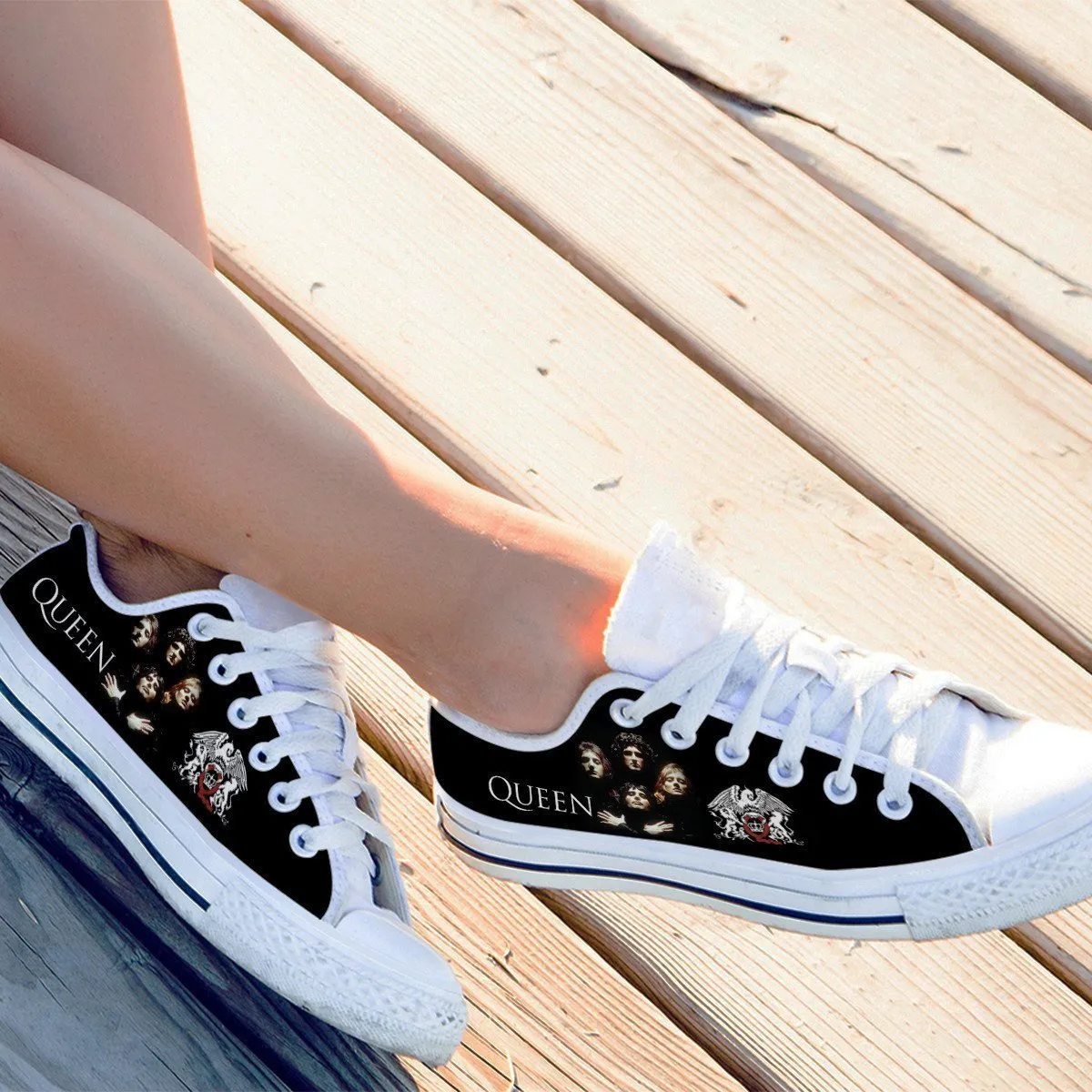 queen band new ladies low cut sneakers
