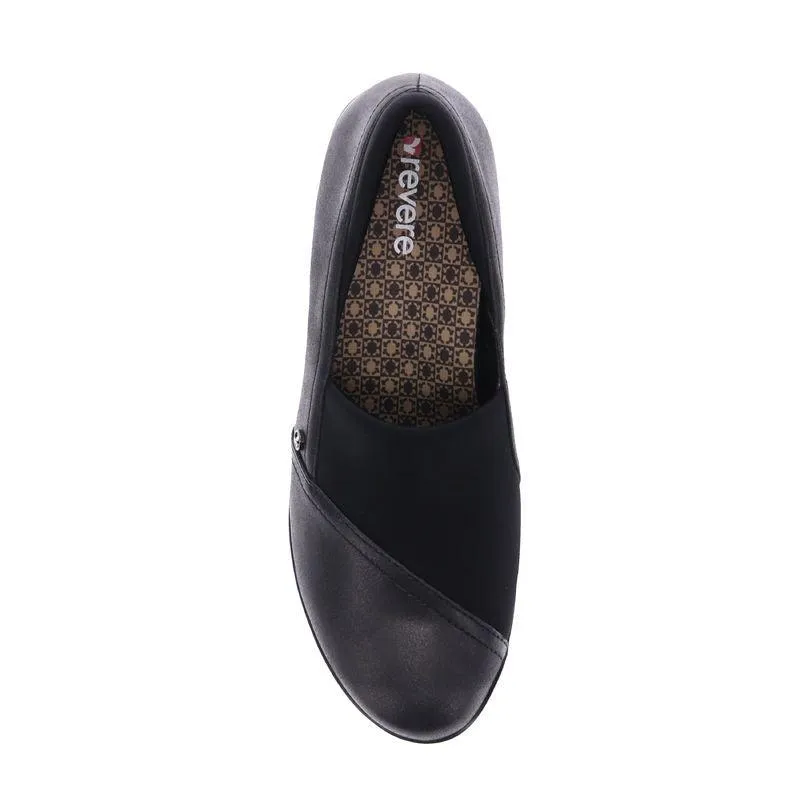 Revere Women's Naples Stretch Black Loafer